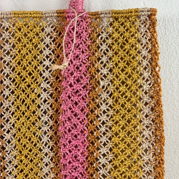 The Jacksons Pink Striped Handmade Jute Shopper Tote - Picture 4 of 10